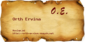 Orth Ervina névjegykártya